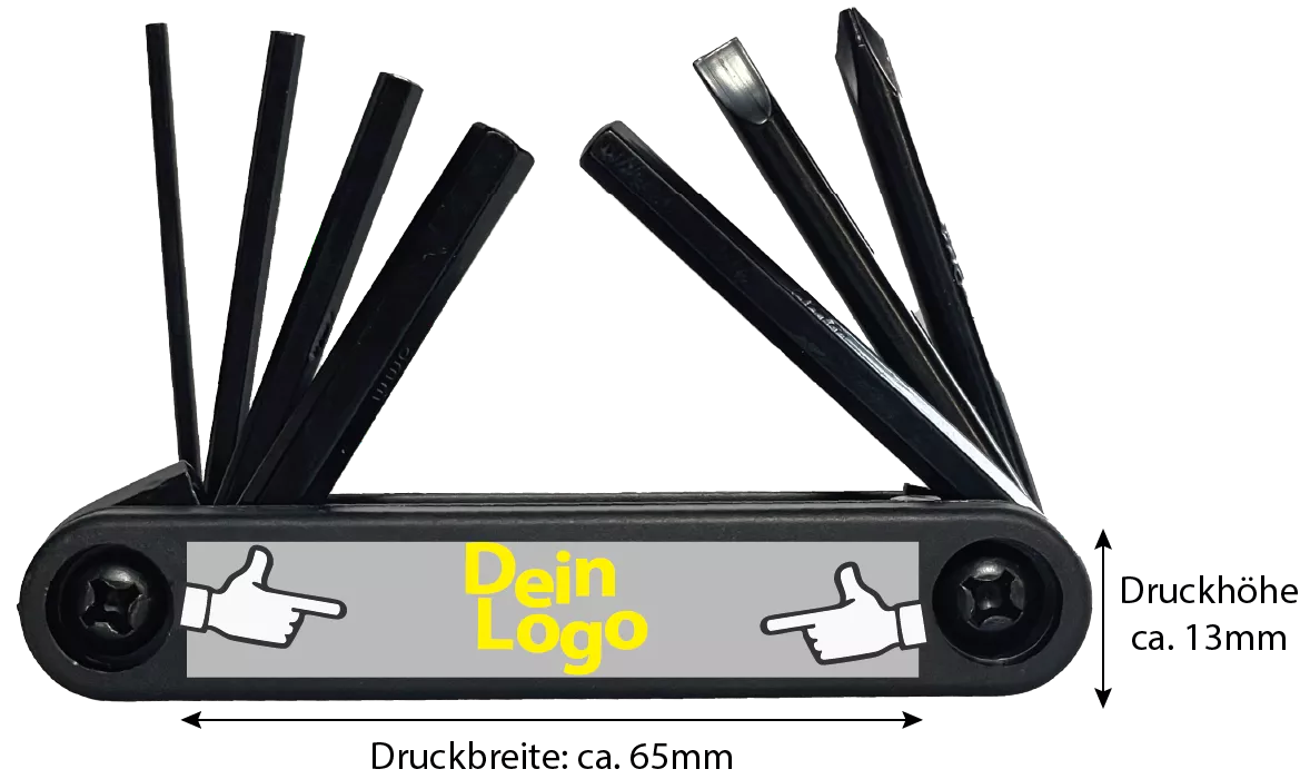 Druckbereich des 7-teiligen Multi-Tools mit eigenem Logo